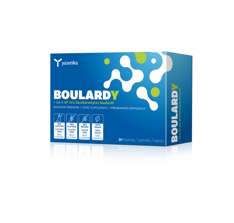 Boulardy Probiotic supplement for digestive health and gut balance, available for purchase in Ireland at Yasenka.ie